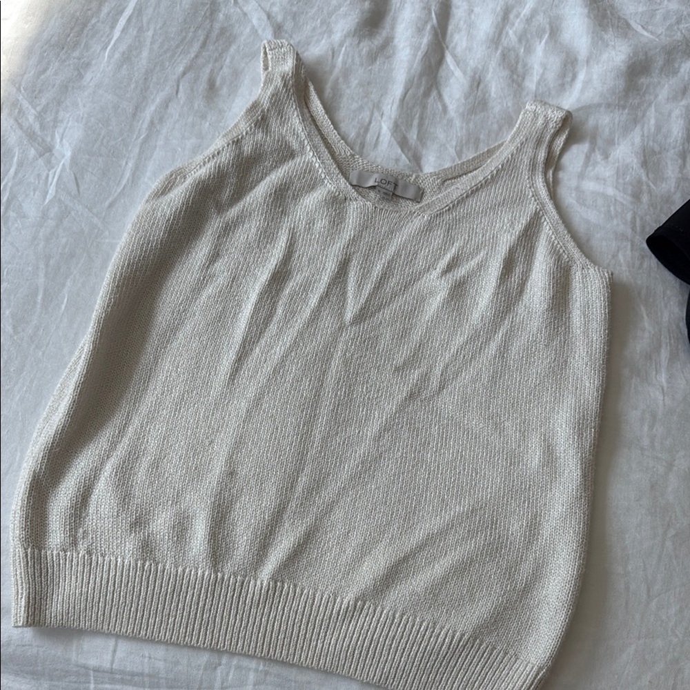 Cream Knit Tank Top